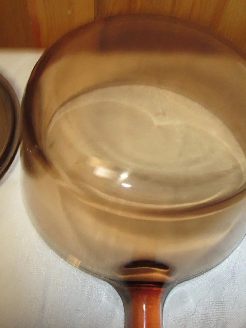 Rare Vision ware amber 3 pc never used double boiler made in France